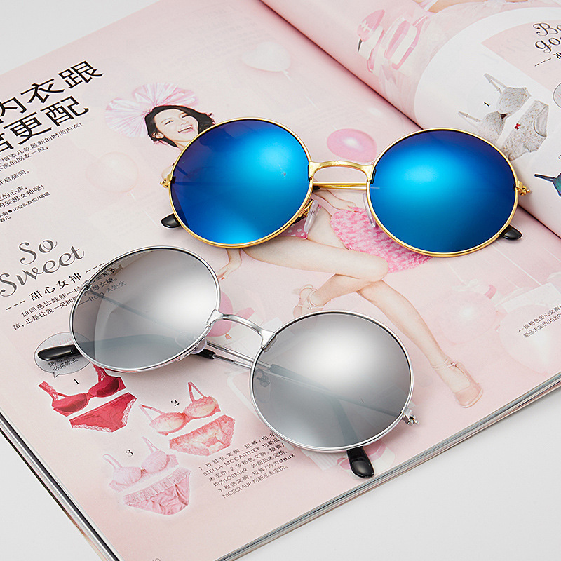 Wholesale Adult New Round Black Sunglasses Personalized Prince's Mirror Vintage Sunglasses Round Sunglasses Women's Casual