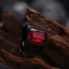 Wholesale Wish cross-border hot selling fashion men's red big gem domineering punk style ring jewelry