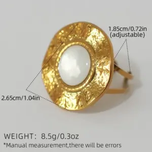 Gold / adjustable / 1 Piece of Large Disc Ring