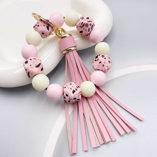 oly-623188ad868a4dc7dc376b34ae4a4db1 Wholesale Camouflage Stone Silicone Beaded Wrist Keychain