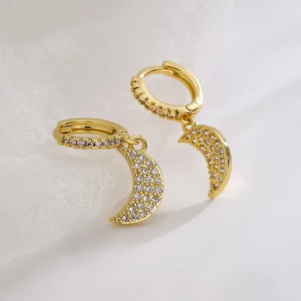 Elegant Moon Copper Earrings