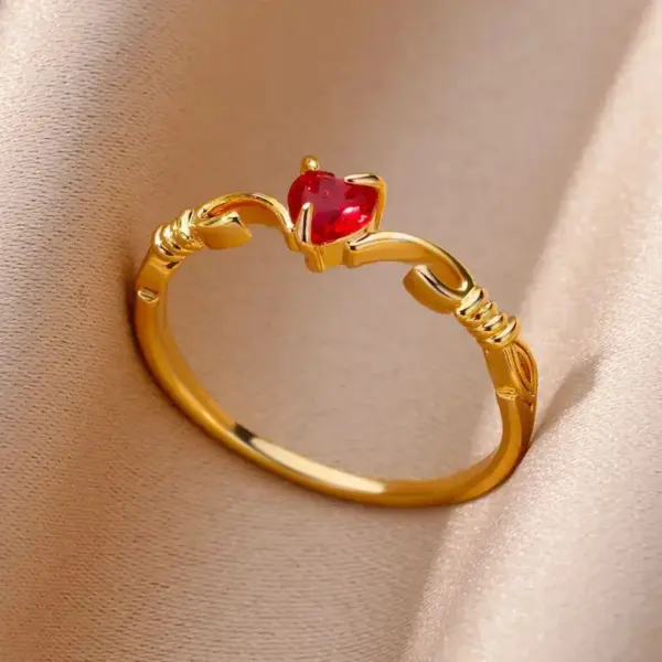 304 Stainless Steel Flower Zircon Simple Style Classic Style Open Rings