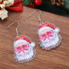 Wholesale Christmas heart-shaped sunglasses, quirky leopard print pendant earrings, Y2K acrylic earrings