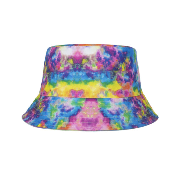 Wholesale Spring and summer new cotton tie-dyed double-sided sunscreen fisherman hat basin cap along the hat UV-resistant sun visor YF030