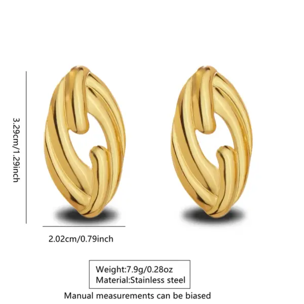 201 Stainless Steel 304 Stainless Steel Geometric Heart Shape Flower Electroplating Stone-Free Imitation Gold Simple Style Classic Style Irregular Hollow Out Multicolor-Golden Yellow Ear Studs