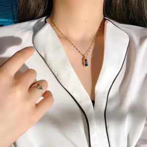 Rose Gold Sapphire Two-Color Peanut