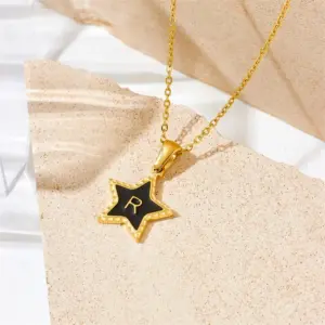 R Letter Gold Necklace