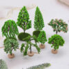 Wholesale Miniature garden mini simulation landscape tree plastic building model tree OB11 micro landscape scene production materials