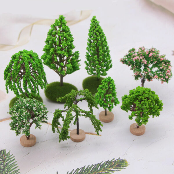 Wholesale Miniature garden mini simulation landscape tree plastic building model tree OB11 micro landscape scene production materials