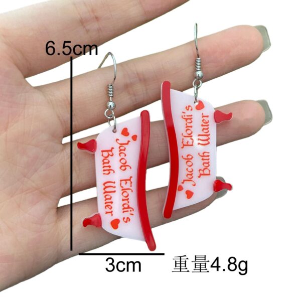 oly-625b3f48f90e99d29ef30afe0f198118 Wholesale Valentine's Day series cute pink bathtub acrylic patchwork earrings with English letters
