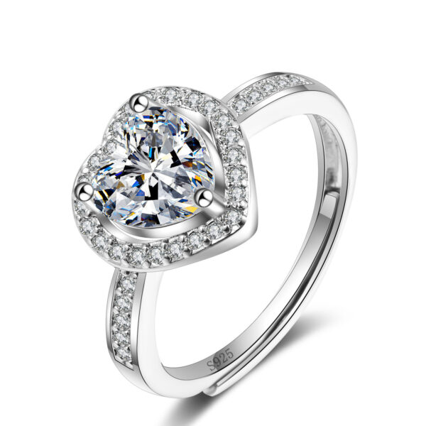 Wholesale Live supply cross-border European and American new pink love ring boutique simulation Diamond Diamond Ring full diamond ring female