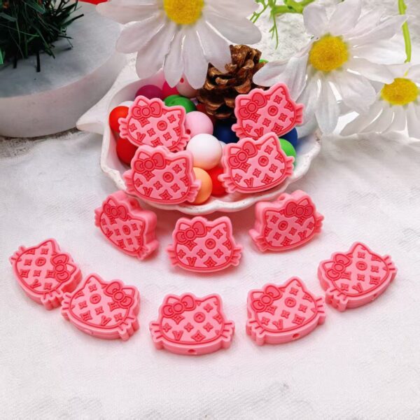 Wholesale 10pcs/pack Cute kitten silicone cartoon beads