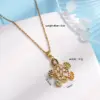 Wholesale 304 Stainless Steel Copper Tortoise Animal Pendant Necklace