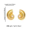 Wholesale 1 Pair Basic Tropical Simple Style Starfish Conch Mermaid Plating 304 Stainless Steel Ear Studs