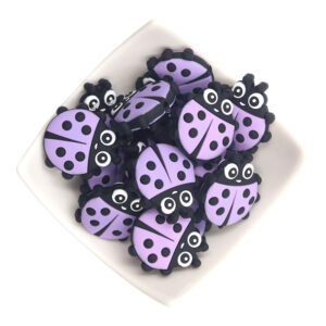 Ladybug [silicone beads] purple