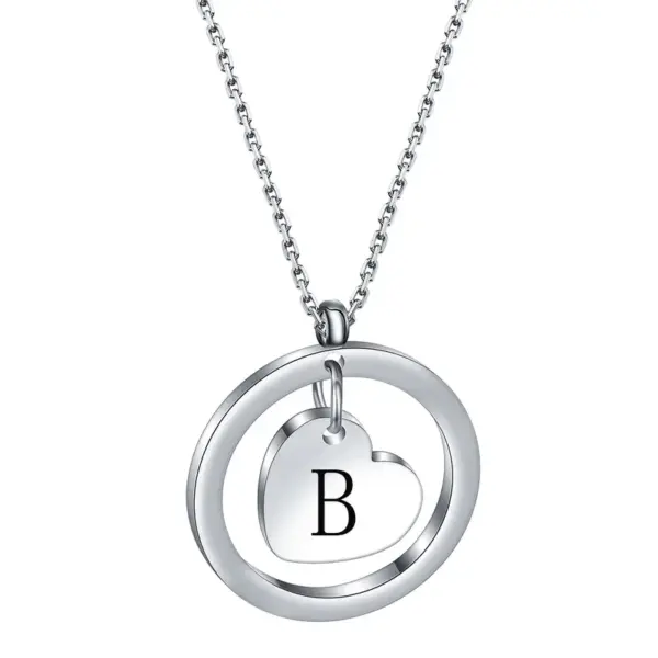 Wholesale Simple Style Letter Stainless Steel Titanium Steel Plating Pendant Necklace