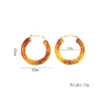 Wholesale 1 Pair Retro Exaggerated Circle Round Plating 304 Stainless Steel Arylic Resin 18K Gold Plated Hoop Earrings