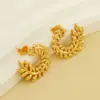 Wholesale 1 Pair Elegant Wreath Polishing Plating Stainless Steel Titanium Steel 18K Gold Plated Earrings