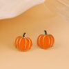 Wholesale Cross-border Hot New Orange Pumpkin Halloween Ear Needle Simple Niche Halloween Oil Drop Earrings Earrings Fun