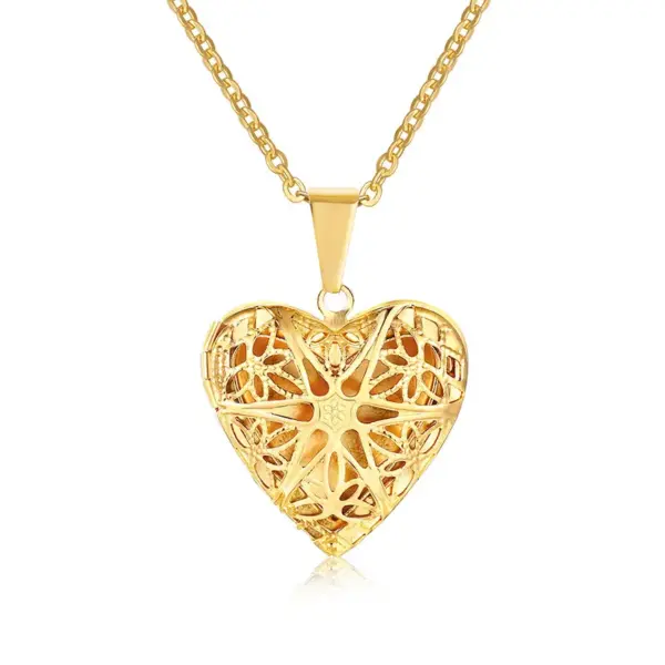 Wholesale Jewelry Fashion Heart Shape 201 Stainless Steel Plating Stainless Steel Necklaces
