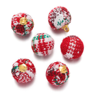 Fabric christmas hair ball beads--02 style / 5 pcs/pack (14.5*17.5mm/aperture 1.7mm)