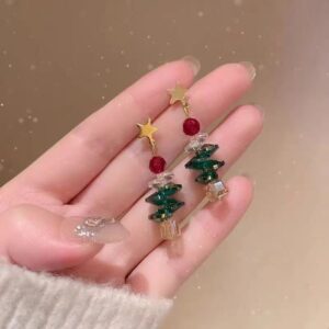 M8272 five-pointed star christmas tree earrings