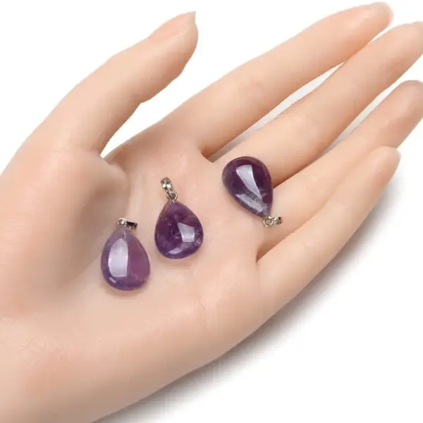 Fashion Water Droplets Natural Crystal Plating Pendant Necklace 1 Piece