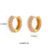 PVD Coated Real Gold Plated 18K Gold Round 304 Stainless Steel Fashion Waterproof Non Tarnish Earrings