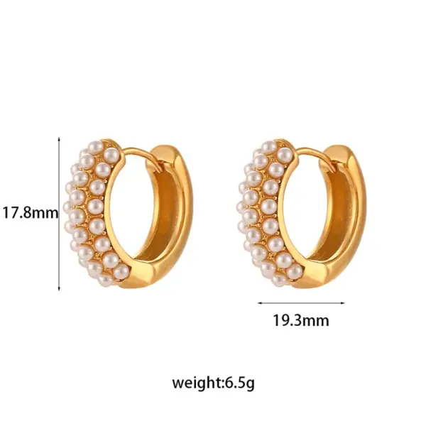 PVD Coated Real Gold Plated 18K Gold Round 304 Stainless Steel Fashion Waterproof Non Tarnish Earrings