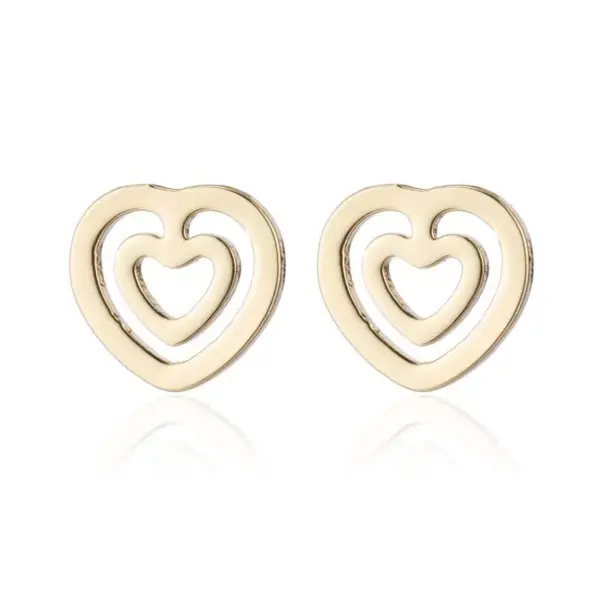 PVD Coated 18K Gold Real Gold Plated nut Tree Heart Shape 201 Stainless Steel Fashion Waterproof Non Tarnish Jewelry Set