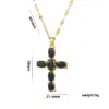 Wholesale Ig Style Simple Style Cross Titanium Steel Copper Zircon Pendant Necklace In Bulk
