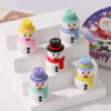 Wholesale Christmas snowman rubber beads, Christmas loose beads DIY