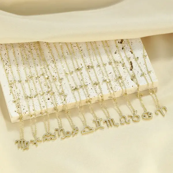 PVD Coated Constellation 304 Stainless Steel Simple Style Shiny Waterproof Non Tarnish 304 Stainless Steel Pendant Necklace