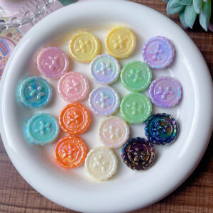 Wholesale Macaron straight hole balloon dog round seal beads