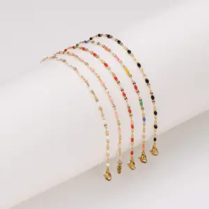 304 Stainless Steel Geometric PVD Coated 18K Real Gold Plated Vacation Simple Style Anklet