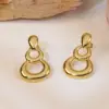 1 Pair Vintage Style Classic Style Circle 304 Stainless Steel Imitation Gold Electroplating Ear Studs