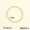 Wholesale Copper Round Hip-Hop Simple Style Gold Bead Necklace Gold Bracelets