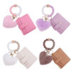 Wholesale New Cartoon Plush Love Card Bag Jewelry Beaded DIY Silicone Bracelet Handset Wallet Keychain Hanging