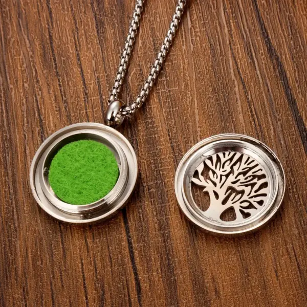 Wholesale Jewelry Casual Simple Style Life Tree 304 Stainless Steel Polishing Pendant Necklace Locket Necklace Box Chain