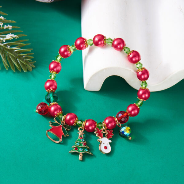Wholesale Christmas element bracelet Santa Claus bell wreath pull-out bracelet