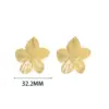 1 Pair Vintage Style Lady Artistic Flower 304 Stainless Steel 18K Gold Plated Ear Studs