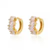 Wholesale 1 Pair Glam Cool Style Solid Color Copper Plating Inlay Zircon Gold Plated Earrings