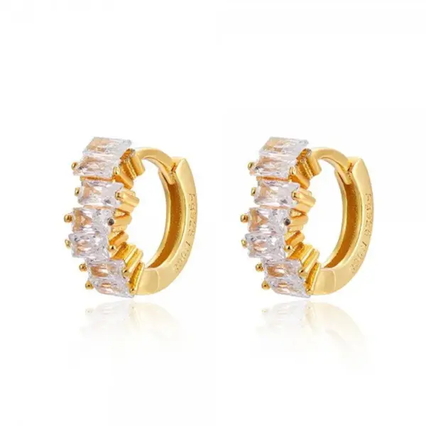Wholesale 1 Pair Glam Cool Style Solid Color Copper Plating Inlay Zircon Gold Plated Earrings