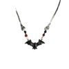 Wholesale Cross-border European and American black bat necklace, Gothic jewelry, crystal beads, personalized necklace factory direct sales