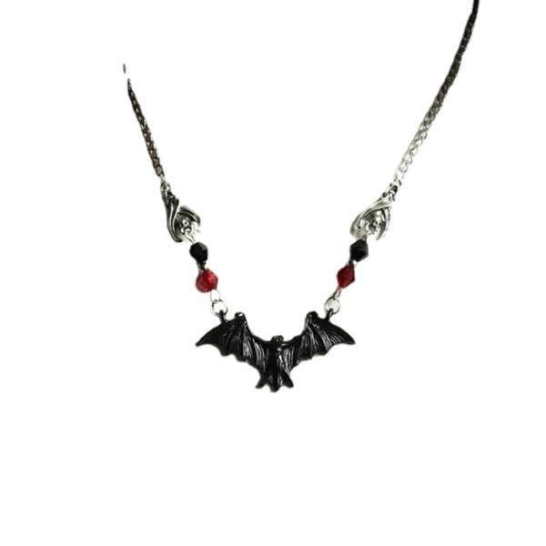 Wholesale Cross-border European and American black bat necklace, Gothic jewelry, crystal beads, personalized necklace factory direct sales