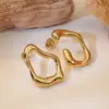 1 Pair Simple Style Classic Style Artistic Asymmetrical Irregular Hollow Out 304 Stainless Steel Imitation Gold Electroplating Ear Studs