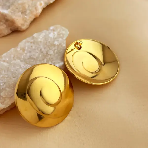 PVD Coated Real Gold Plated 18K Gold Geometric 304 Stainless Steel Elegant Luxurious Simple Style Waterproof Non Tarnish Ear Studs