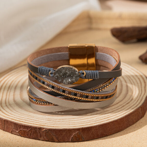 Wholesale Diamond studded magnetic buckle bracelet