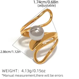 Gold and silver color / One Size / 1 Piece Single Ball Surround Ring