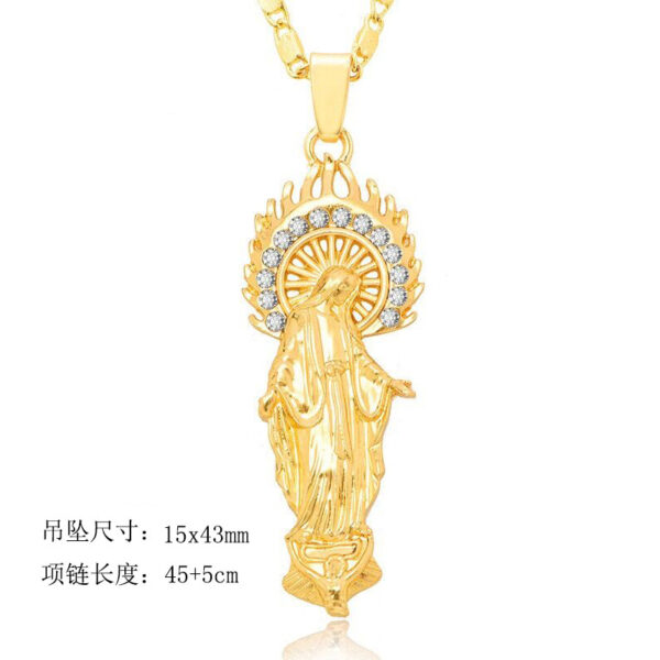 Wholesale Classic Fashion Faith Religious Elements Crystal Rhinestone Hollow Round Design